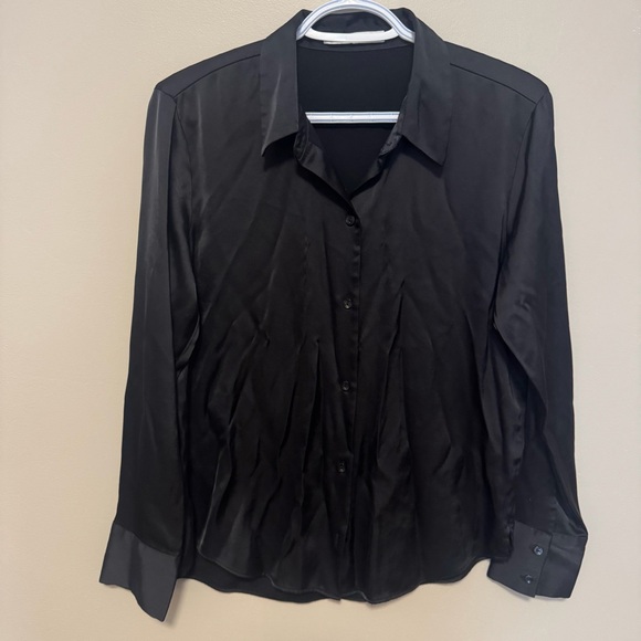 Abercrombie & Fitch Black Satin Blouse - Women’s Small - Picture 2 of 9